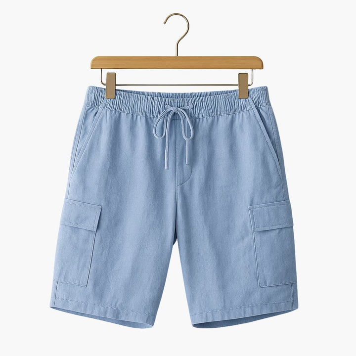 Herren Leinen Sommer Shorts mit Cargo- und Seitentaschen