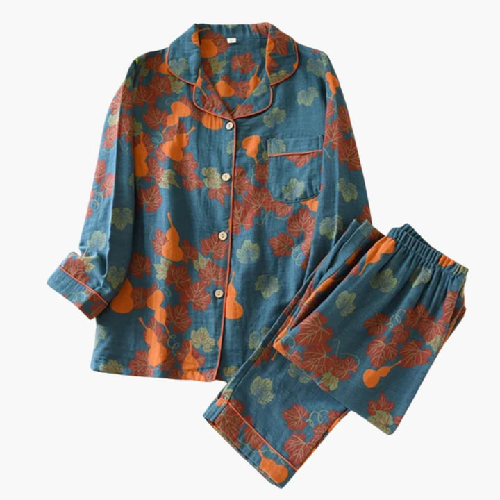 Damen Fleece Pyjama Set mit Bärenmotiv und elastischem Bund