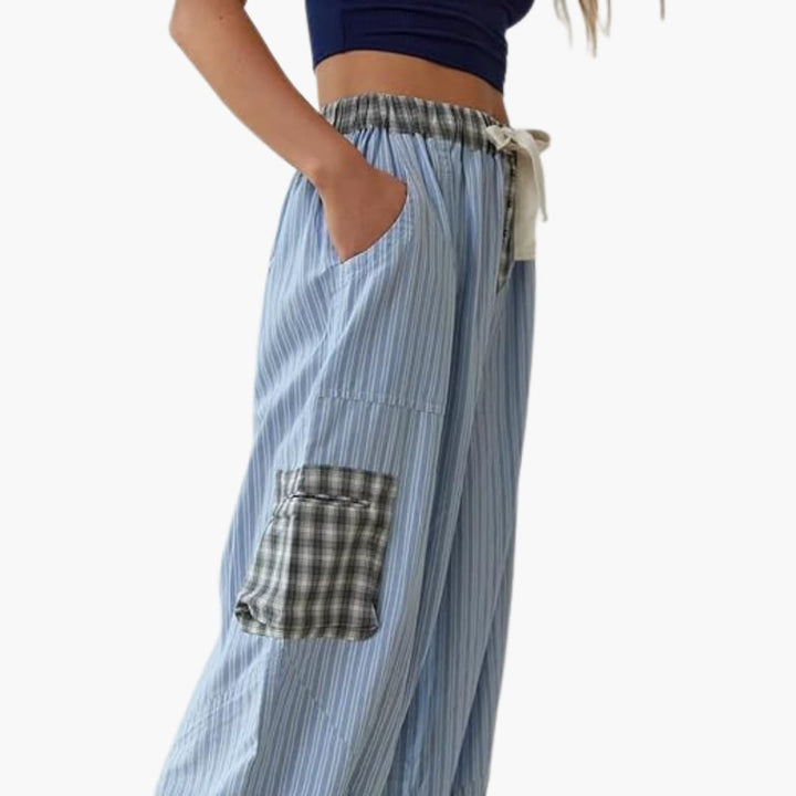 Damen Pyjama Set mit Knopfoberteil und elastischer Hose