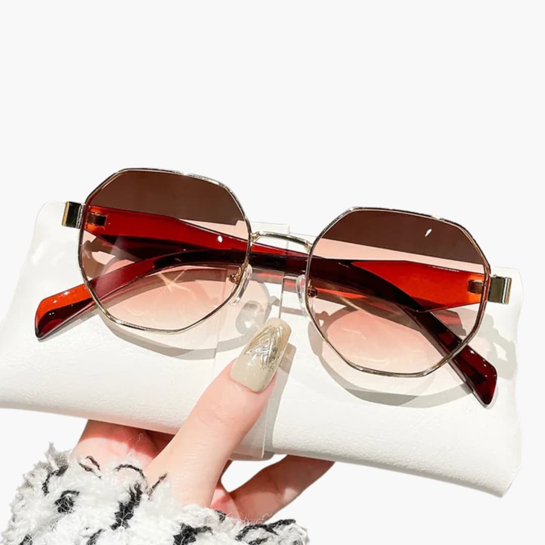 Damen Sonnenbrille mit runder Fassung und UV400 Schutz