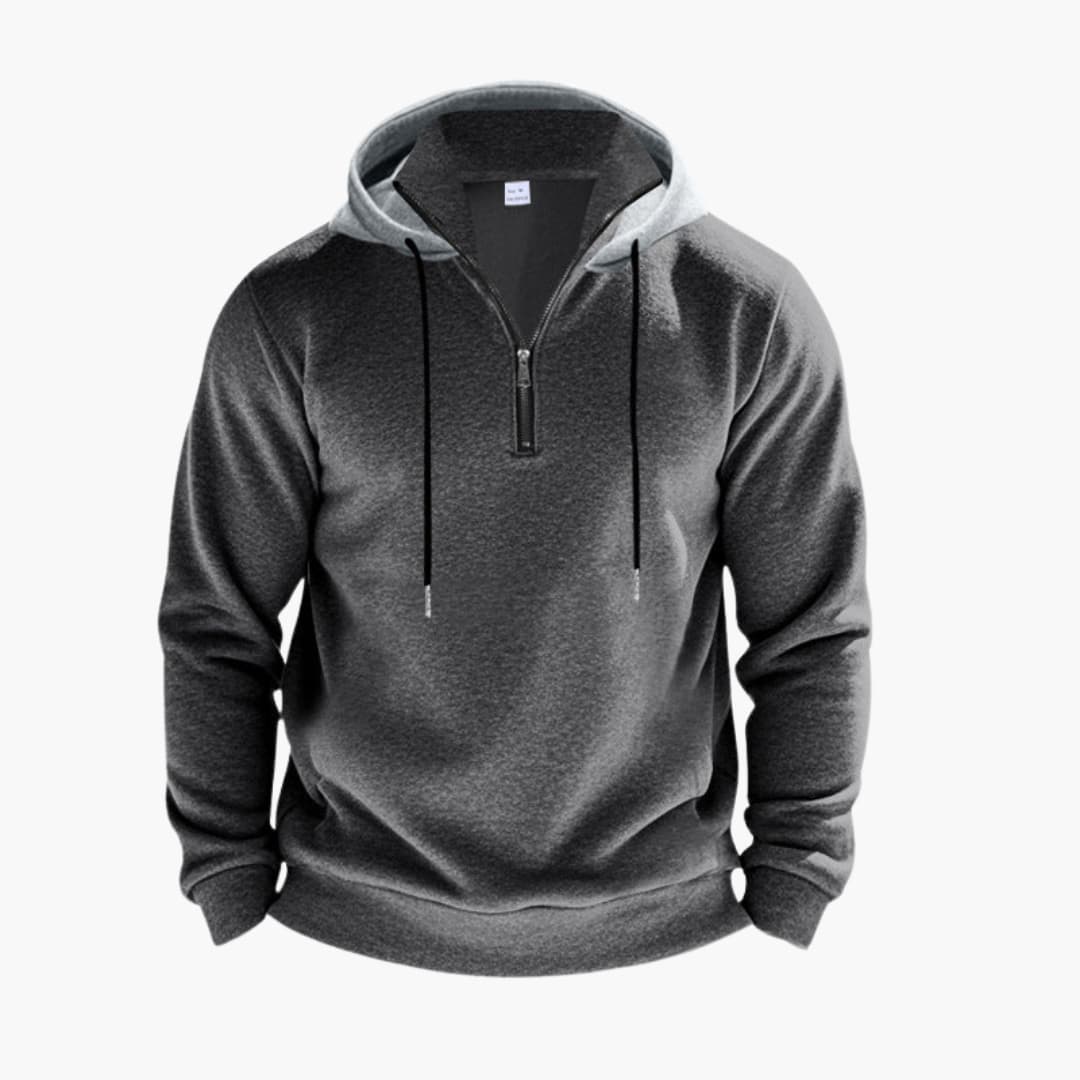 Herren Hoodie mit Reißverschluss und Kordelzugkapuze