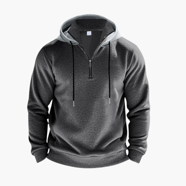 Herren Hoodie mit Reißverschluss und Kordelzugkapuze