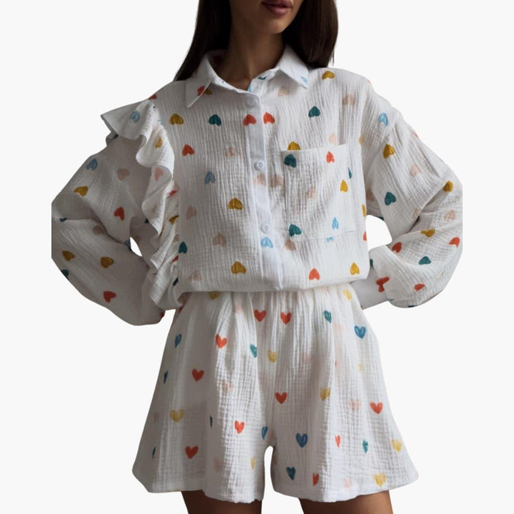 Trendiger Baumwoll-Zweiteiler für Damen - SchmiedeMode