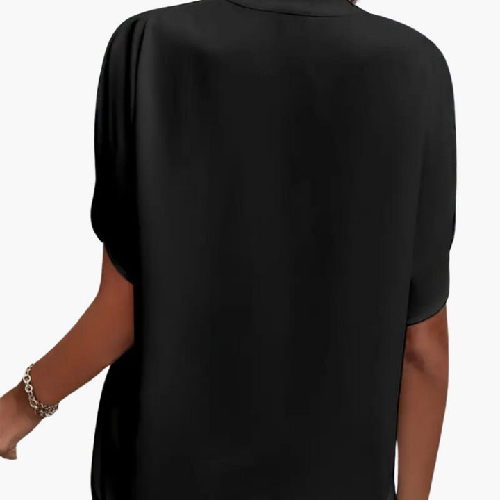 Bluse mit V-Ausschnitt für Damen – kurzarm und elegant