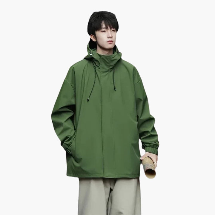 Herren Kapuzenjacke mit Reißverschluss und elastischem Saum