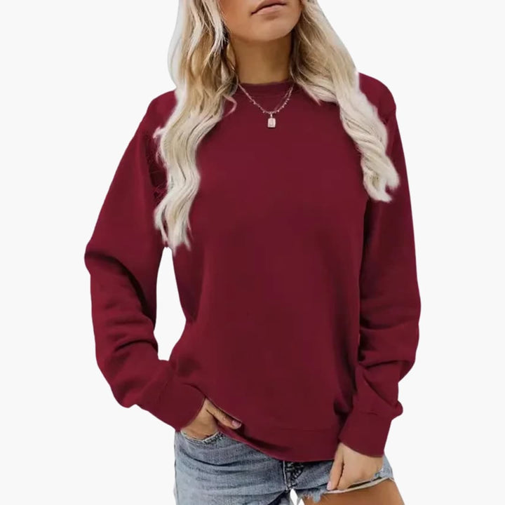 Damen Sweatshirt mit Rundhalsausschnitt und langen Ärmeln