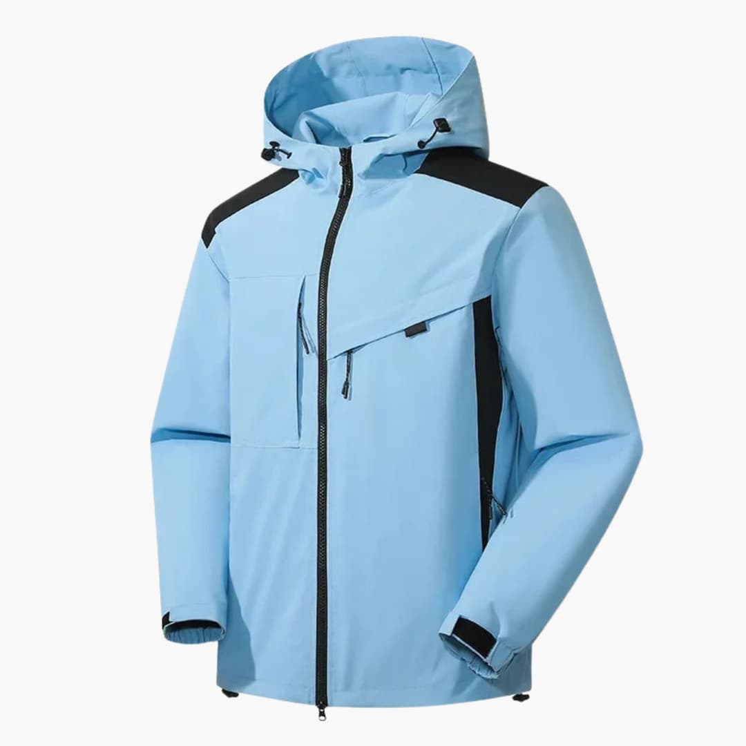 Herren Skijacke mit Kapuze und Reißverschlusstaschen