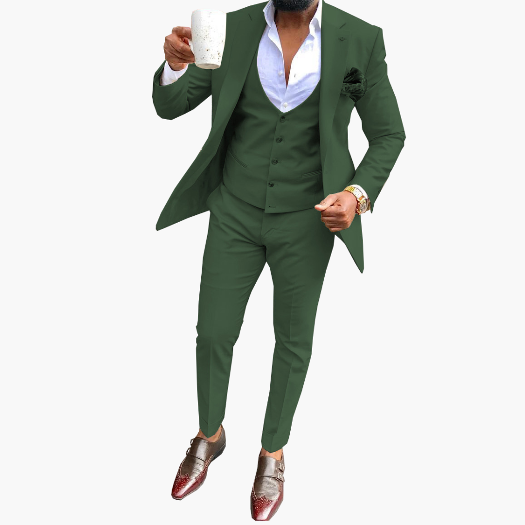 Herren Anzugset mit Weste und atmungsaktivem Blazer