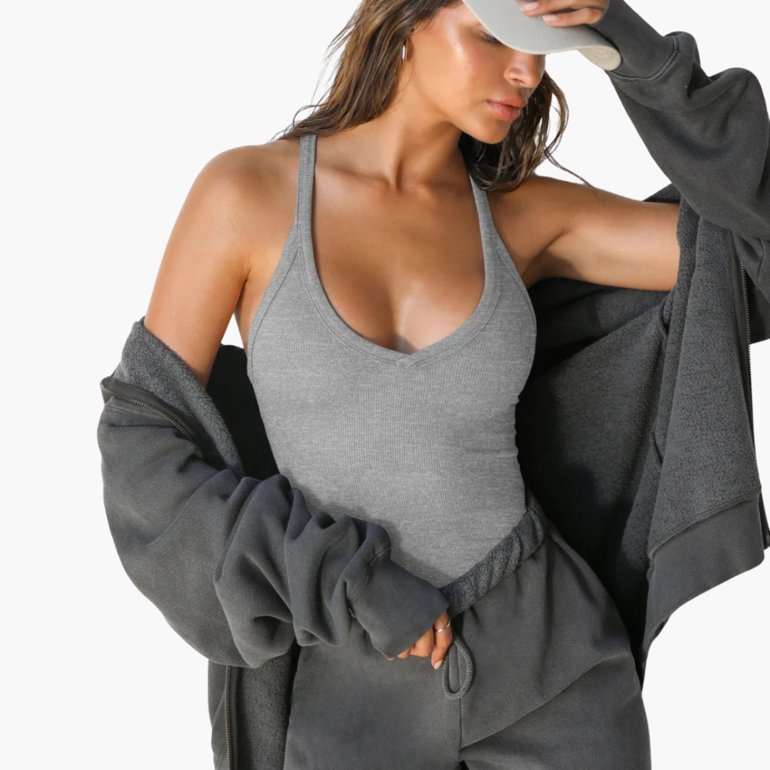 Ärmelloses Top für Damen - Blusentop mit V-Ausschnitt - SchmiedeMode