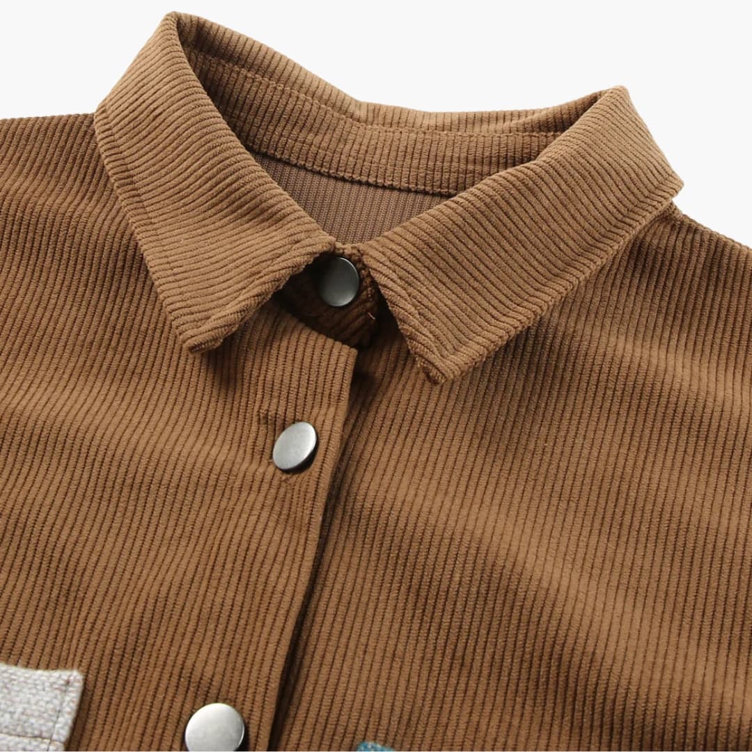 Damen Cordjacke mit Knopfleiste und Taschen