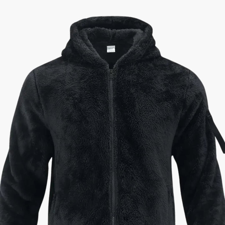 Herren Teddy jacke mit Reißverschluss und langen Ärmeln