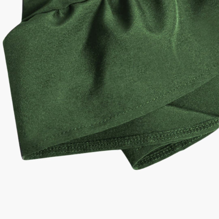 Damen Midikleid mit Puffärmeln und Rüschensaum