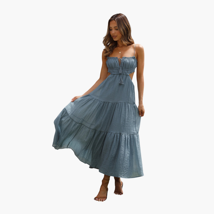 Maxikleid für Damen – Boho-Stil mit Bindebändern