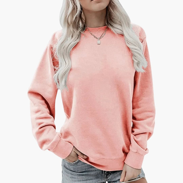Damen Sweatshirt mit Rundhalsausschnitt und langen Ärmeln