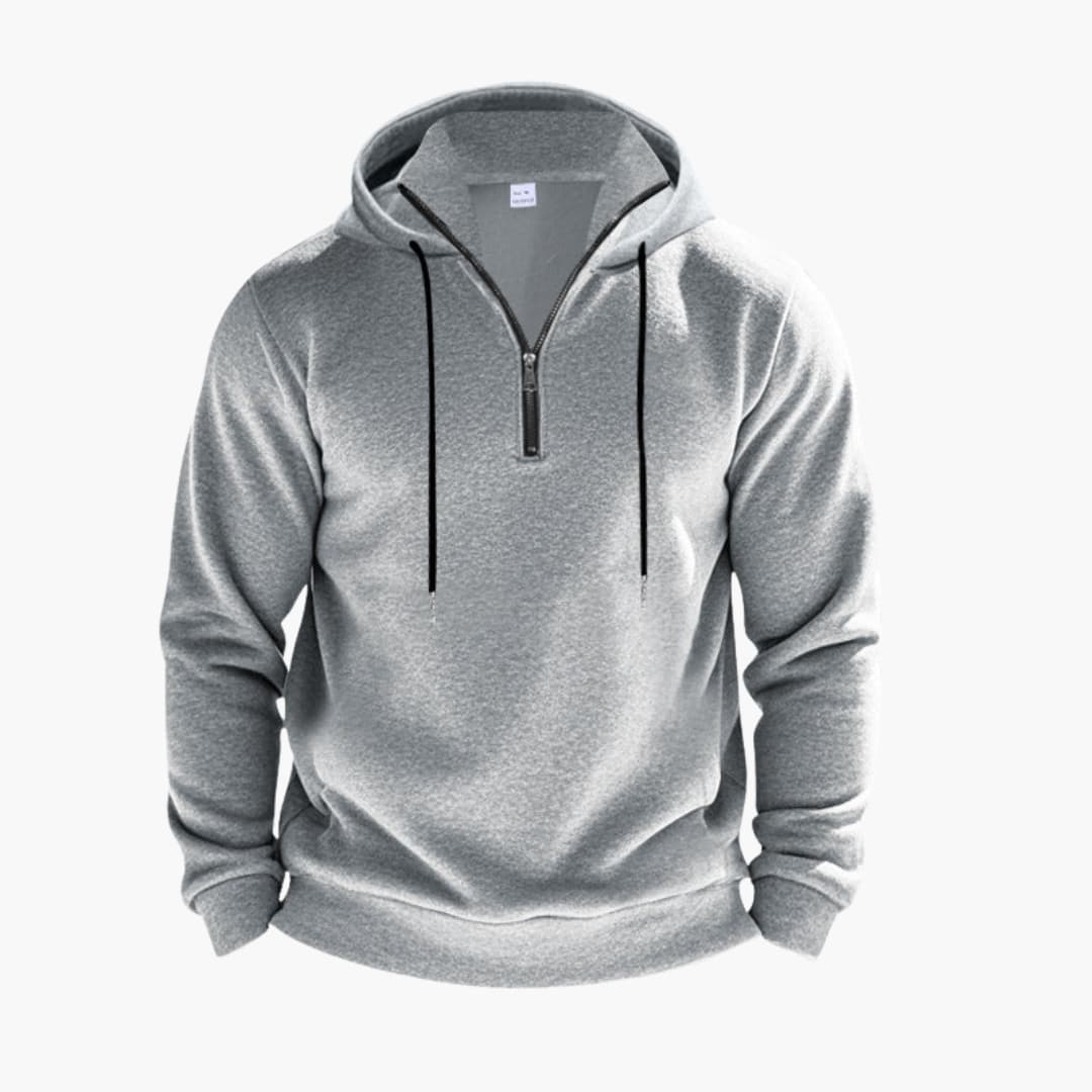Herren Hoodie mit Reißverschluss und Kordelzugkapuze
