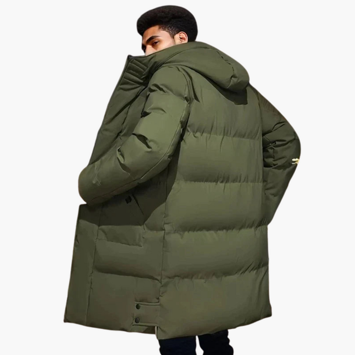 Herren Parka Jacke mit Kapuze und Frontreißverschluss