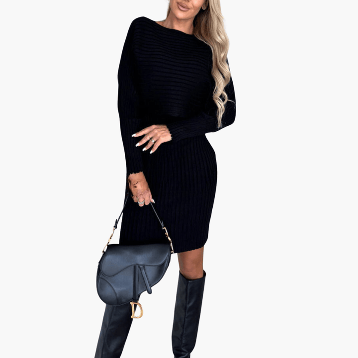 Bequemes langärmeliges Minikleid-Set für Frauen - SchmiedeMode