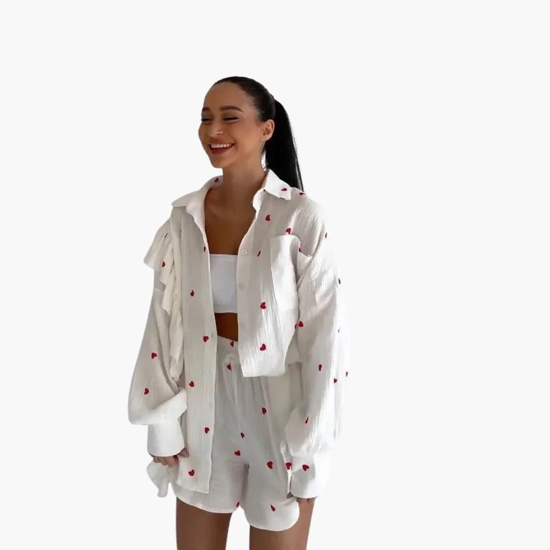 Trendiger Baumwoll-Zweiteiler für Damen - SchmiedeMode