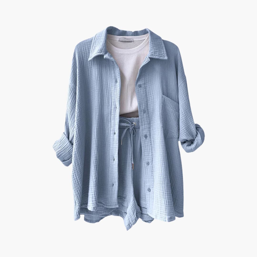 Zweiteiliges Set mit Shorts für Damen - lässiger Sommerlook