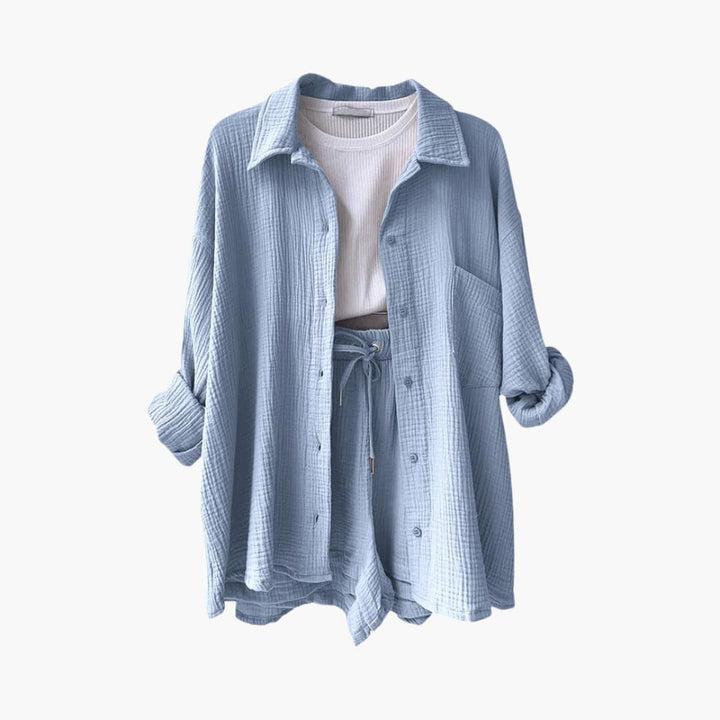 Zweiteiliges Set mit Shorts für Damen - lässiger Sommerlook