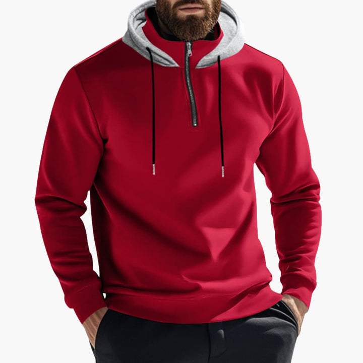 Herren Hoodie mit Reißverschluss und Kordelzugkapuze