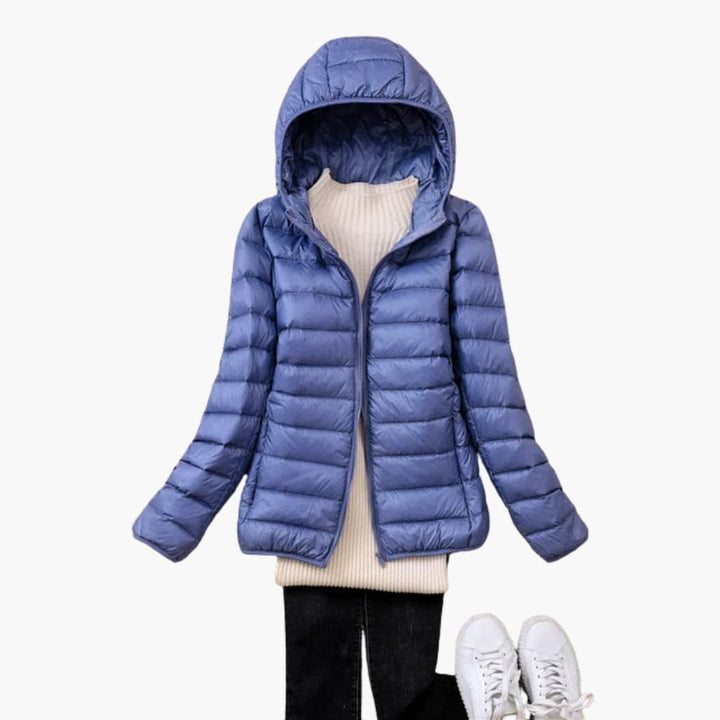 Ultraleichte Daunenjacke mit Kapuze für Damen