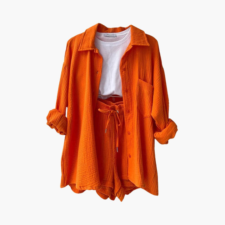 Zweiteiliges Set mit Shorts für Damen - lässiger Sommerlook