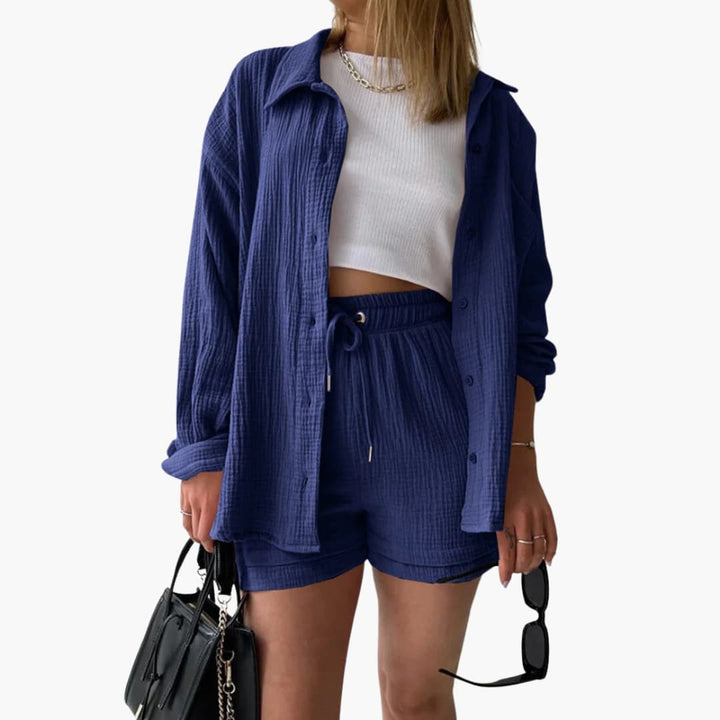 Zweiteiliges Set mit Shorts für Damen - lässiger Sommerlook