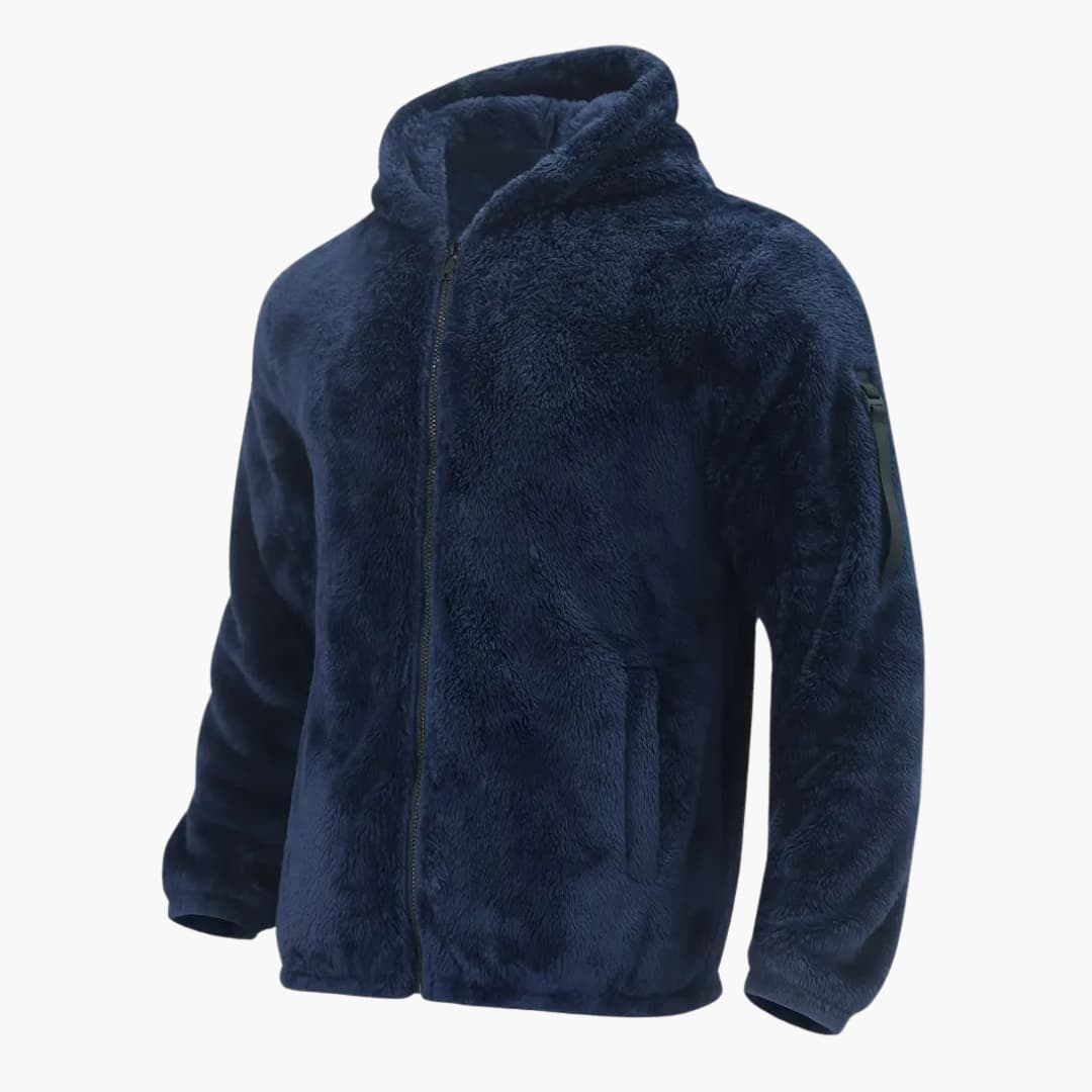 Herren Teddy jacke mit Reißverschluss und langen Ärmeln
