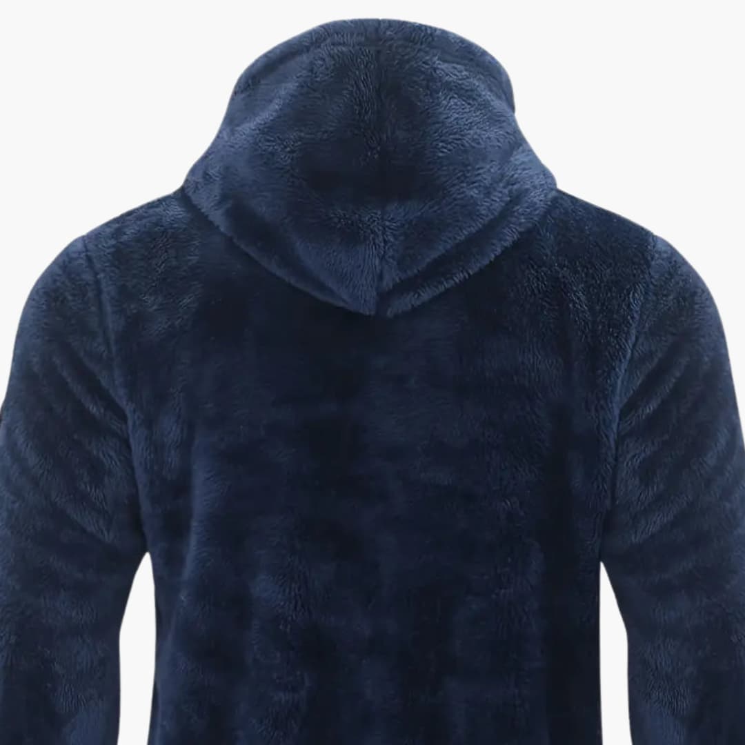 Herren Teddy jacke mit Reißverschluss und langen Ärmeln