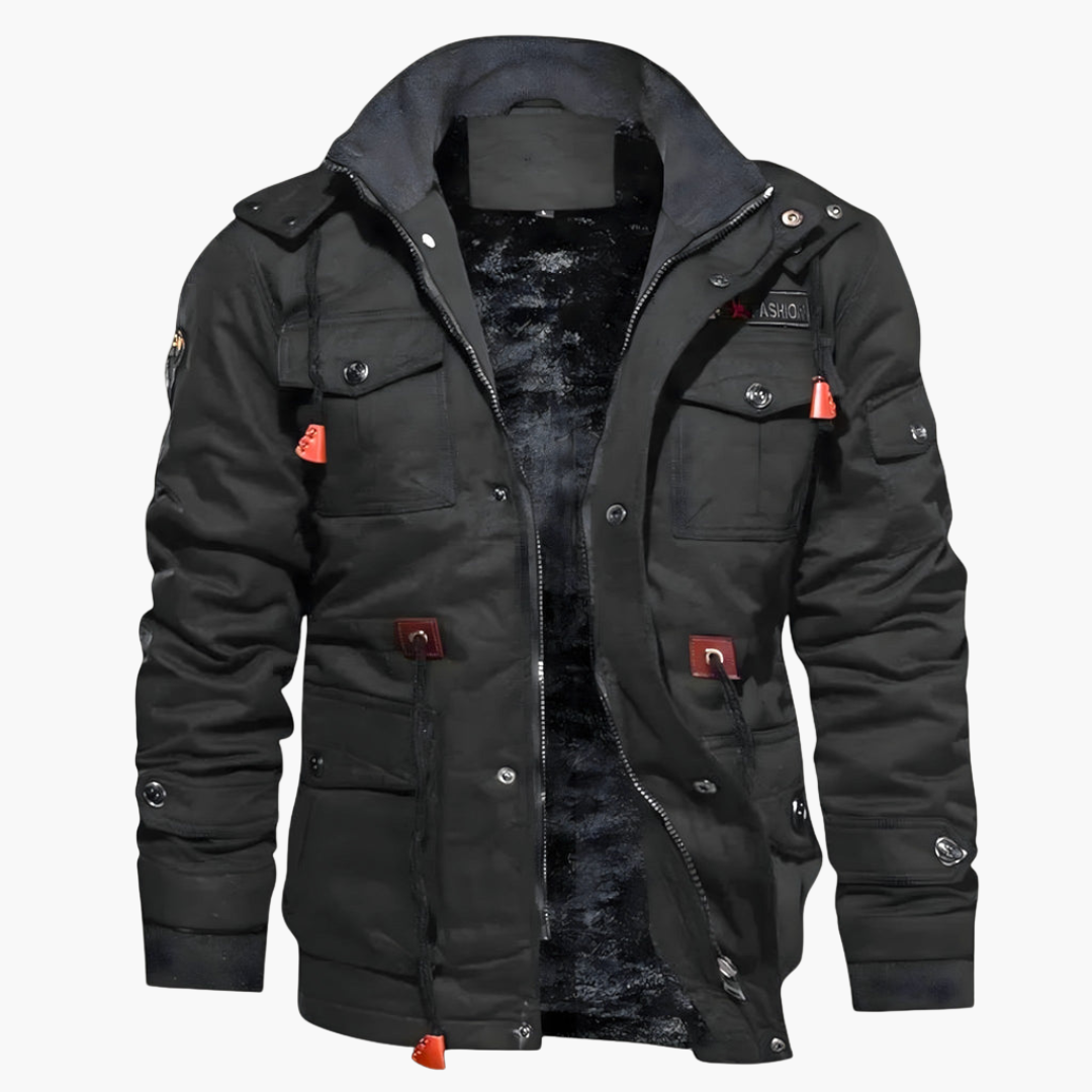 Herrenjacke mit Reißverschluss und mehreren Taschen