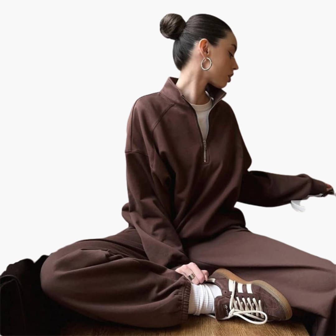 Damen Fleece Pullover mit hohem Kragen und Reißverschluss