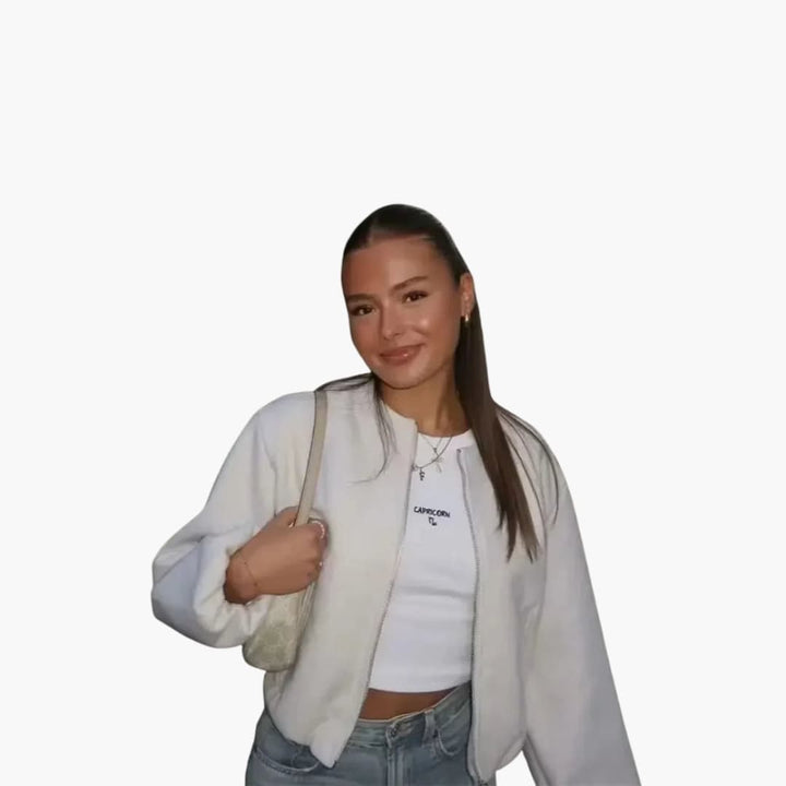 Rundhals Übergangsjacke für Damen