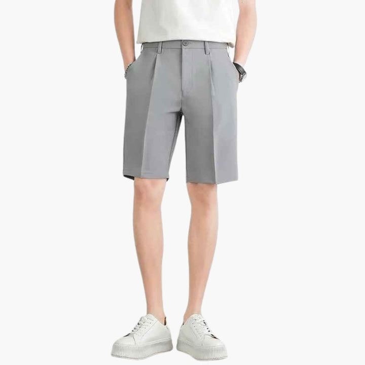 Herren Sommer Shorts mit Bundfalten Reißverschluss und Slim Fit