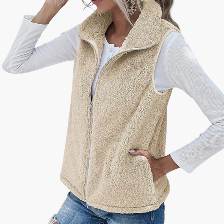 Damenweste mit Reißverschluss und Taschen