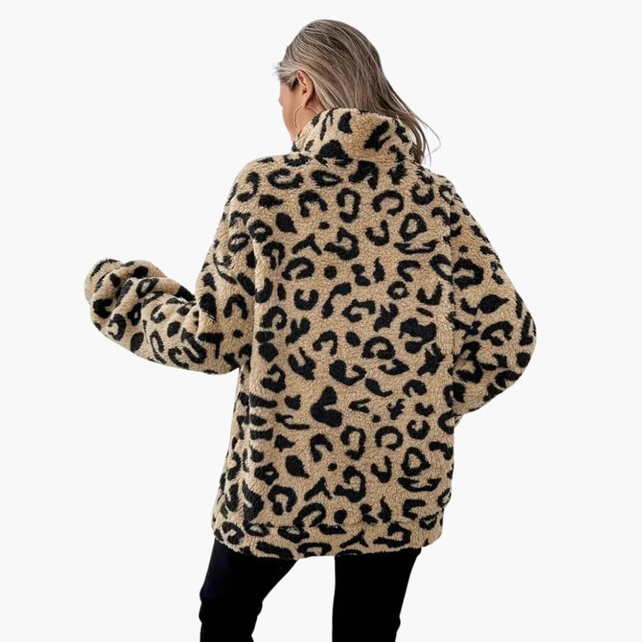 Damen Fleecepullover mit Stehkragen und Halbzipper