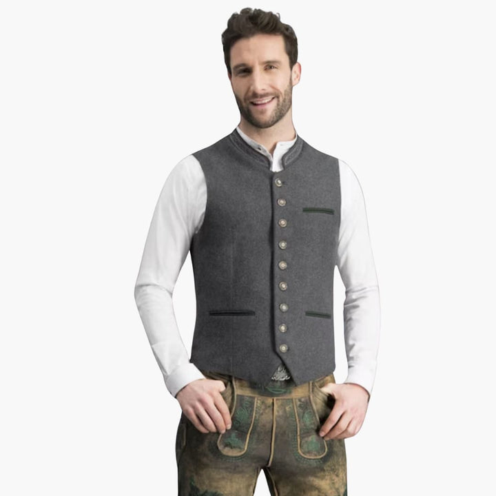 Stehkragen Trachten weste für Herren - Oktoberfest 2025