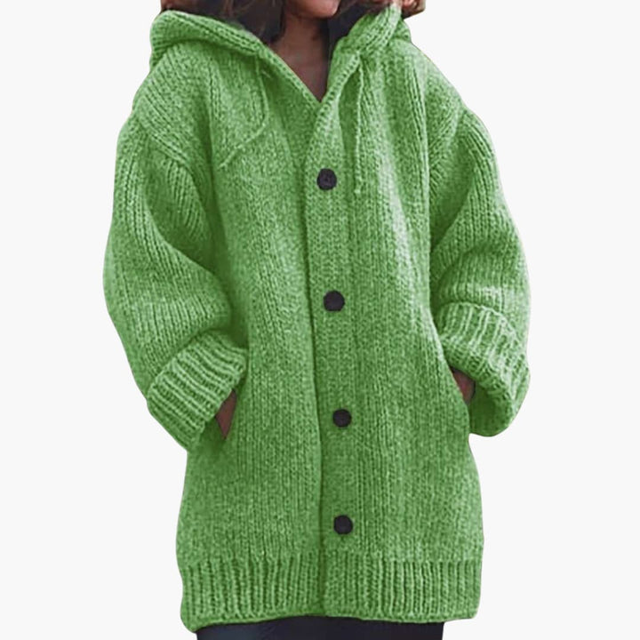 Langer Kapuzen Cardigan für Damen