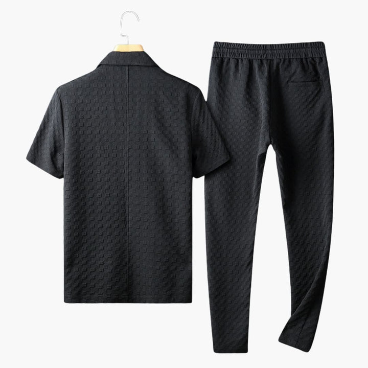 Herren Sommer Loungewear Set mit Knopfleiste und Jogginghose