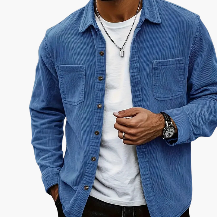 Herren Cordjacke mit Knopfverschluss