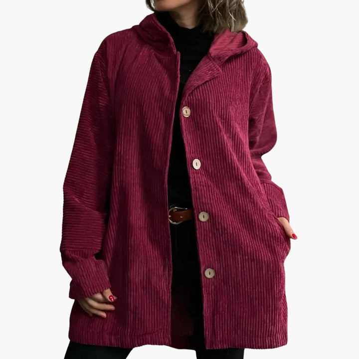 Damen Kapuzenjacke mit Knopfleiste