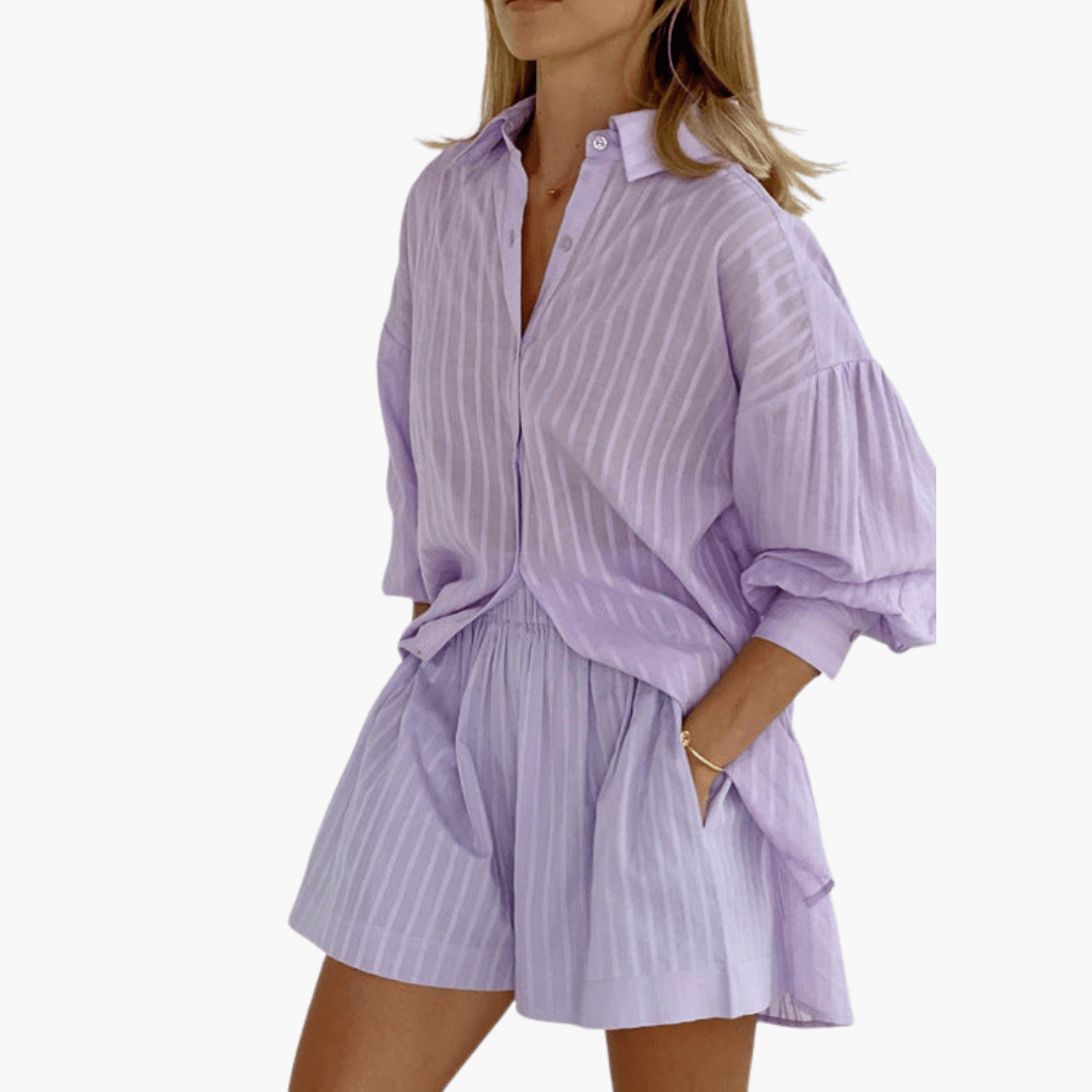 Lässiges und luftiges Button-Up-Outfit für Frauen - SchmiedeMode