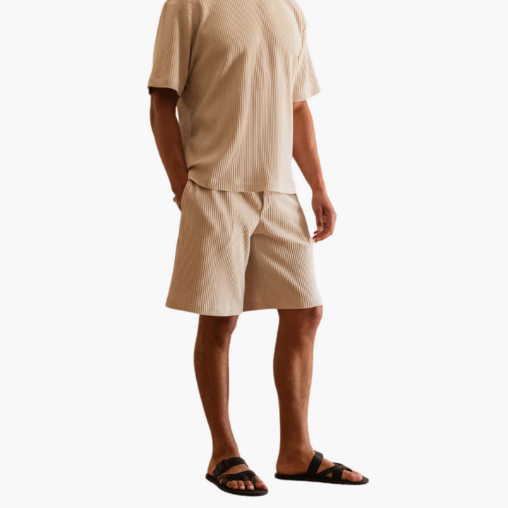 Plissee-Zweiteiler mit Kurzarmhemd - Herren Sommer-Set