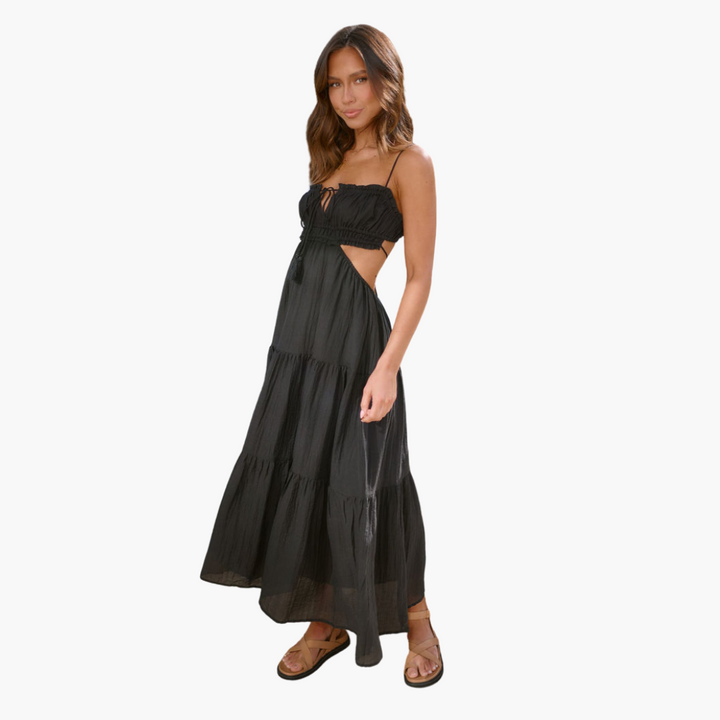 Maxikleid für Damen – Boho-Stil mit Bindebändern