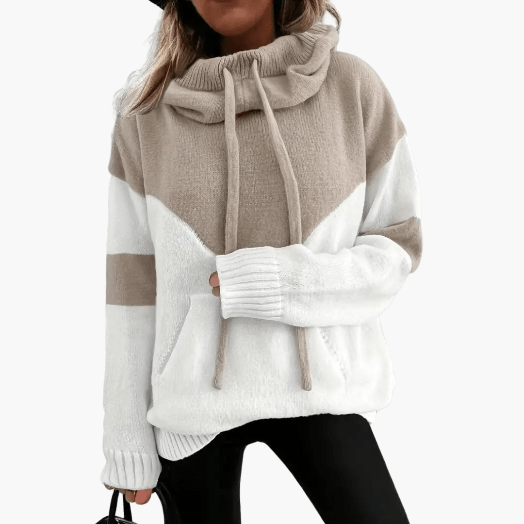 Gemütlicher Colorblock-Hoodie für Damen - SchmiedeMode