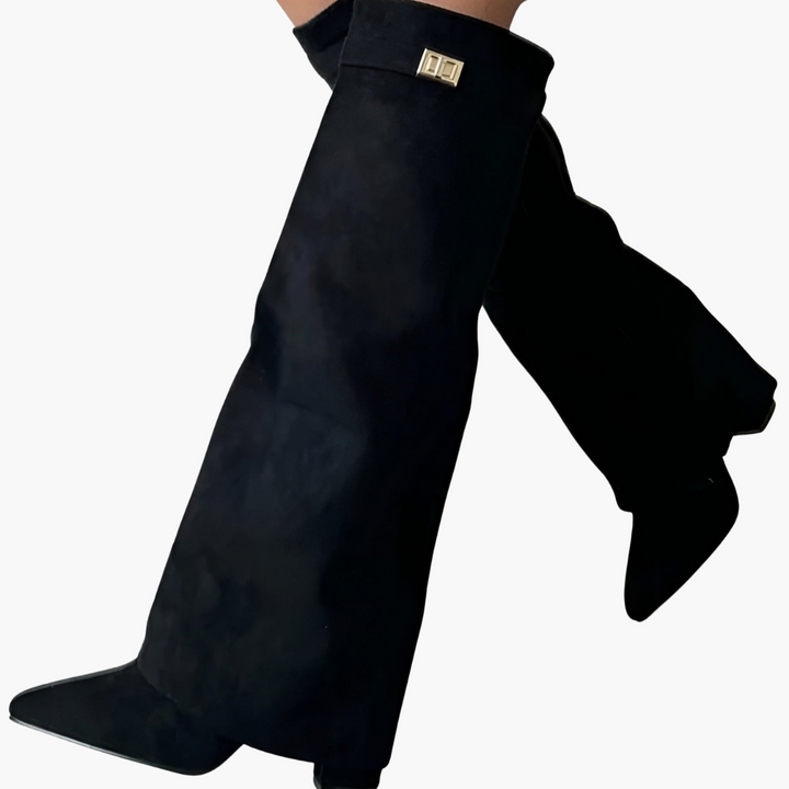 Kniehohe Damenstiefel mit Schnalle - Elegante Stiefel