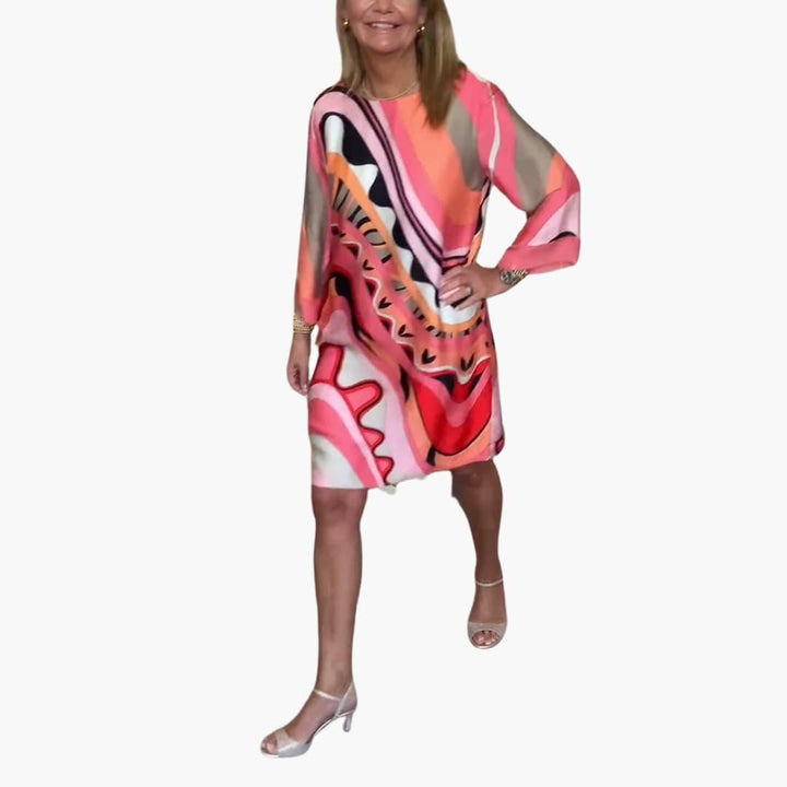 Elegantes bedrucktes Midikleid für Damen - SchmiedeMode