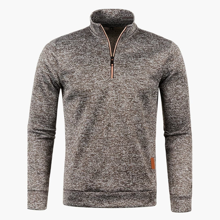 Herren pullover mit Reißverschluss am Ausschnitt und langen Ärmeln