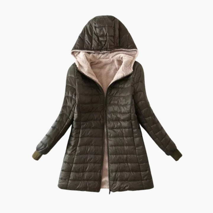 Damen Winter jacke mit Kapuze und Reißverschluss