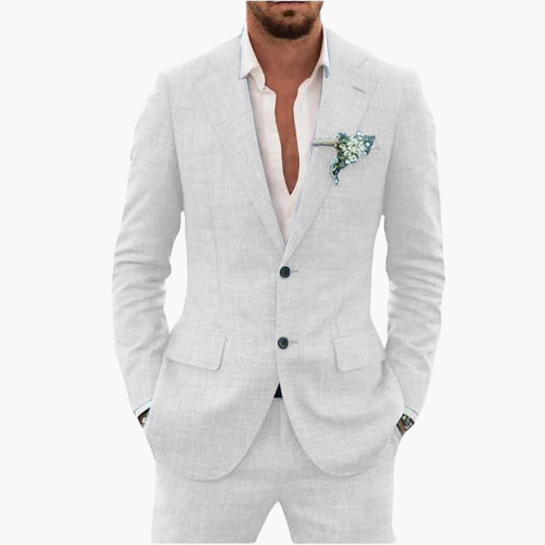 Herren Sommeranzug mit Revers und tailliertem Schnitt